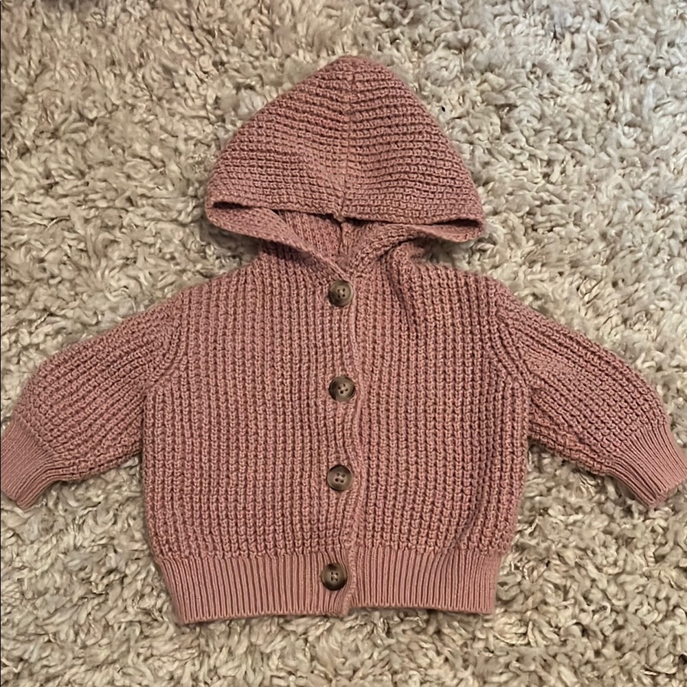 Pink old navy button up sweater